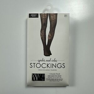 Spider & Webs Stockings Witch Fancy Dress Up Halloween Adult Costume Accessory